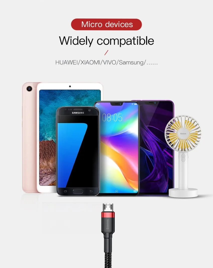 BASEUS CAFULE USB TO MICRO CABLE 3M for Sale in Pakistan