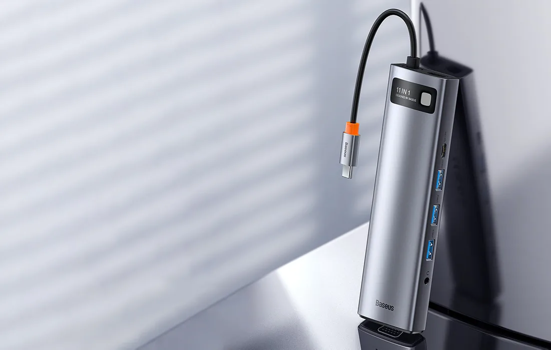 Baseus Metal Gleam Series 11 in 1 Multifunctional Type-C HUB Docking Station – CAHUB-CT0G for Sale in Pakistan