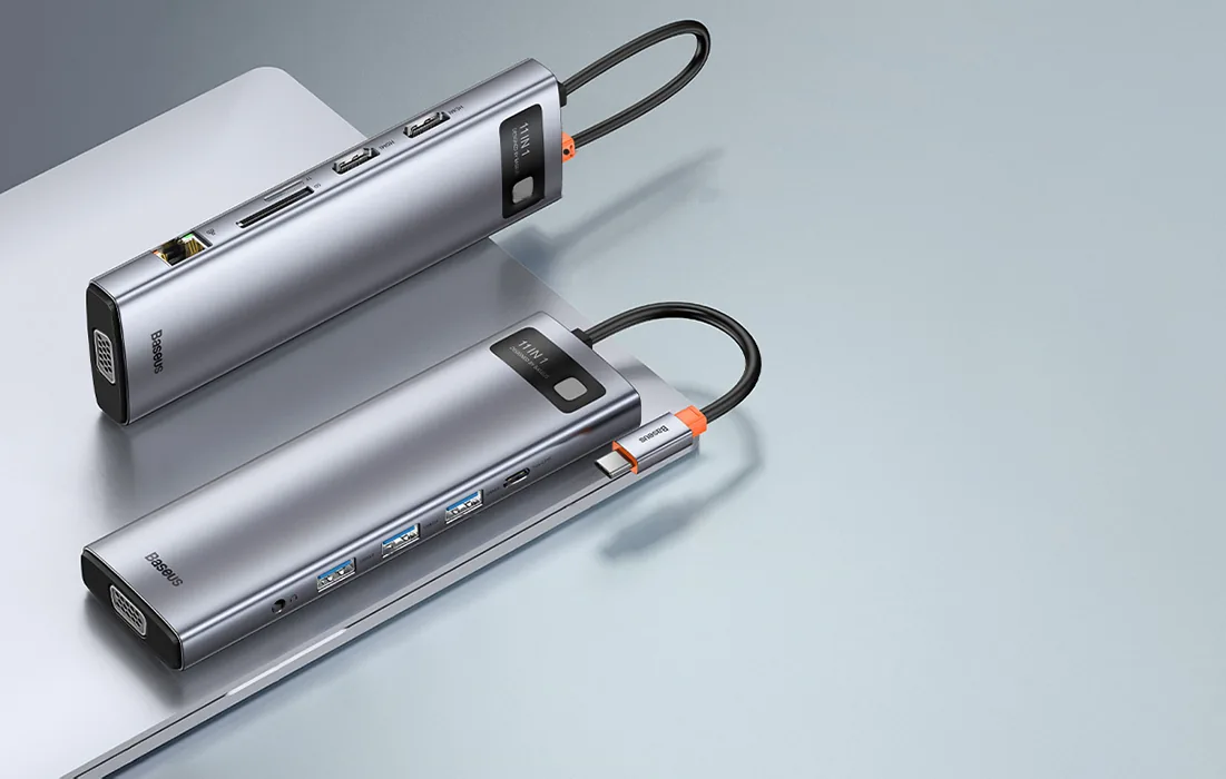 Baseus Metal Gleam Series 11 in 1 Multifunctional Type-C HUB Docking Station – CAHUB-CT0G for Sale in Pakistan