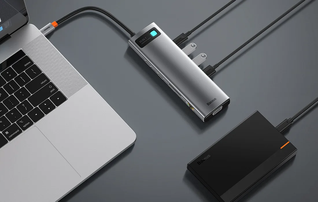 Baseus Metal Gleam Series 11 in 1 Multifunctional Type-C HUB Docking Station – CAHUB-CT0G for Sale in Pakistan