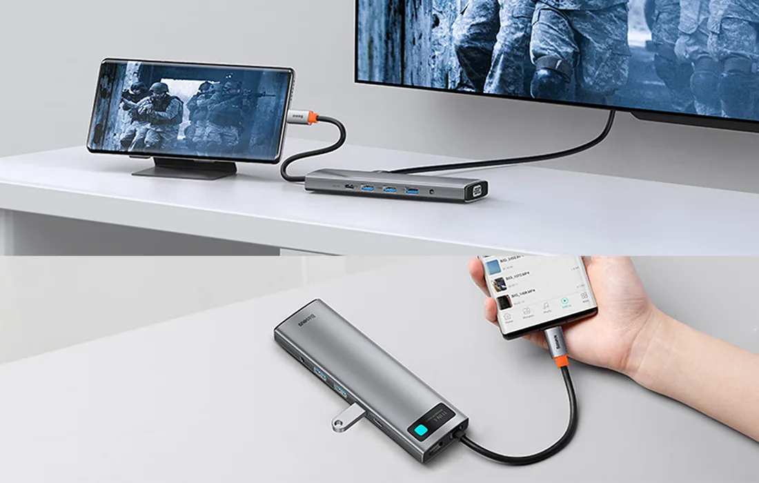 Baseus Metal Gleam Series 11 in 1 Multifunctional Type-C HUB Docking Station – CAHUB-CT0G for Sale in Pakistan