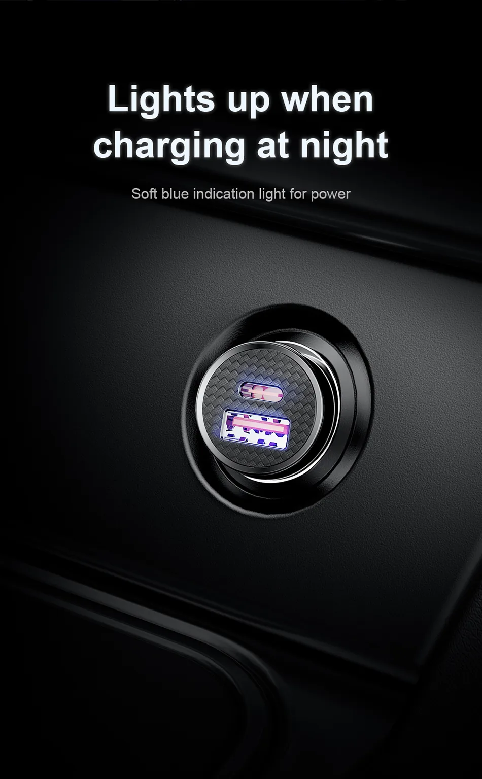 Baseus Circular Plastic A+C 30W PPS Car Charger Black for Sale in Pakistan