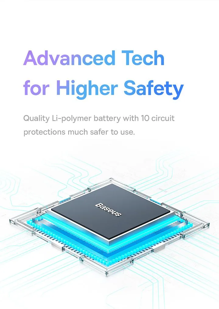 Baseus Comet Series Dual-Cable Digital Display Fast Charge Power Bank 10000mAh 22.5W Black for Sale in Pakistan