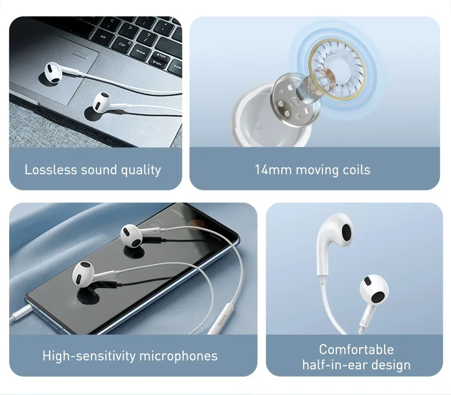 Baseus Encok H17 Aux 3.5mm Wired Earphones for Sale in Pakistan
