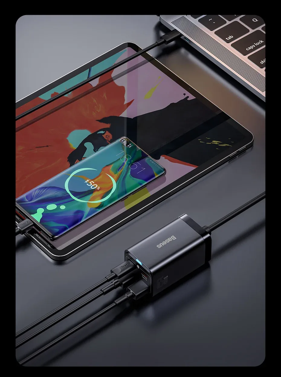 Baseus GaN3 Pro 65W 2U+2C Desktop Power Strip 65W for Sale in Pakistan