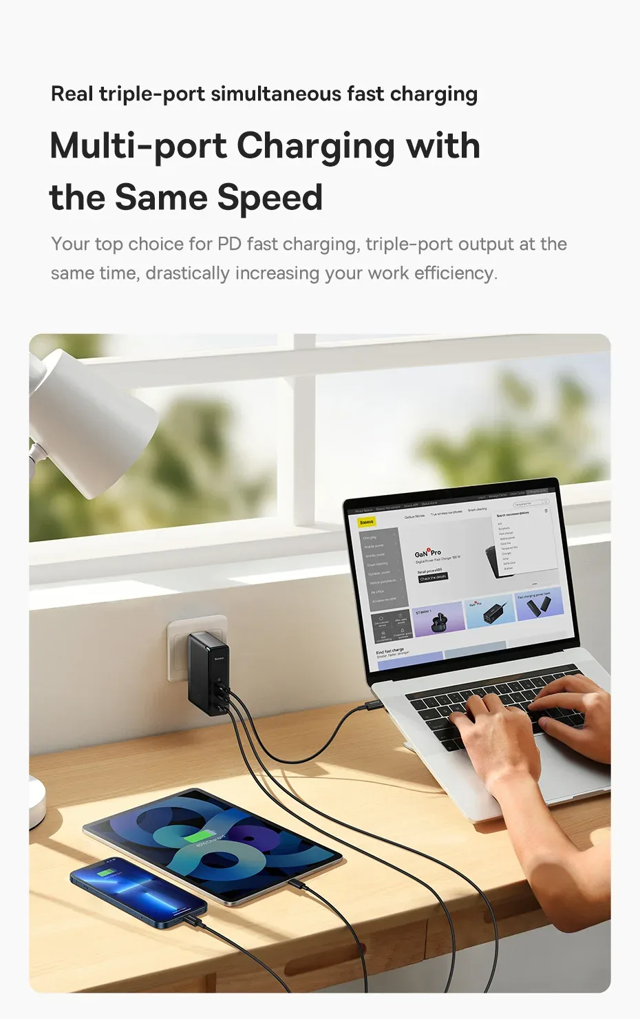 Baseus GaN5 Pro Fast Charger 2C+U 140W EU Black for Sale in Pakistan