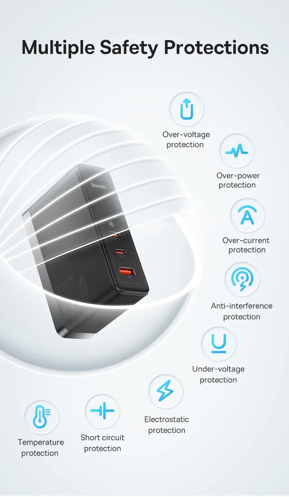 Baseus GaN5 Pro Fast Charger 2C+U 140W EU Black for Sale in Pakistan