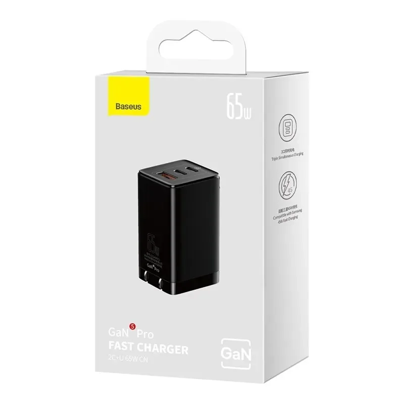Baseus GaN5 Pro Fast Charger 2C+U 65W CN for Sale in Pakistan