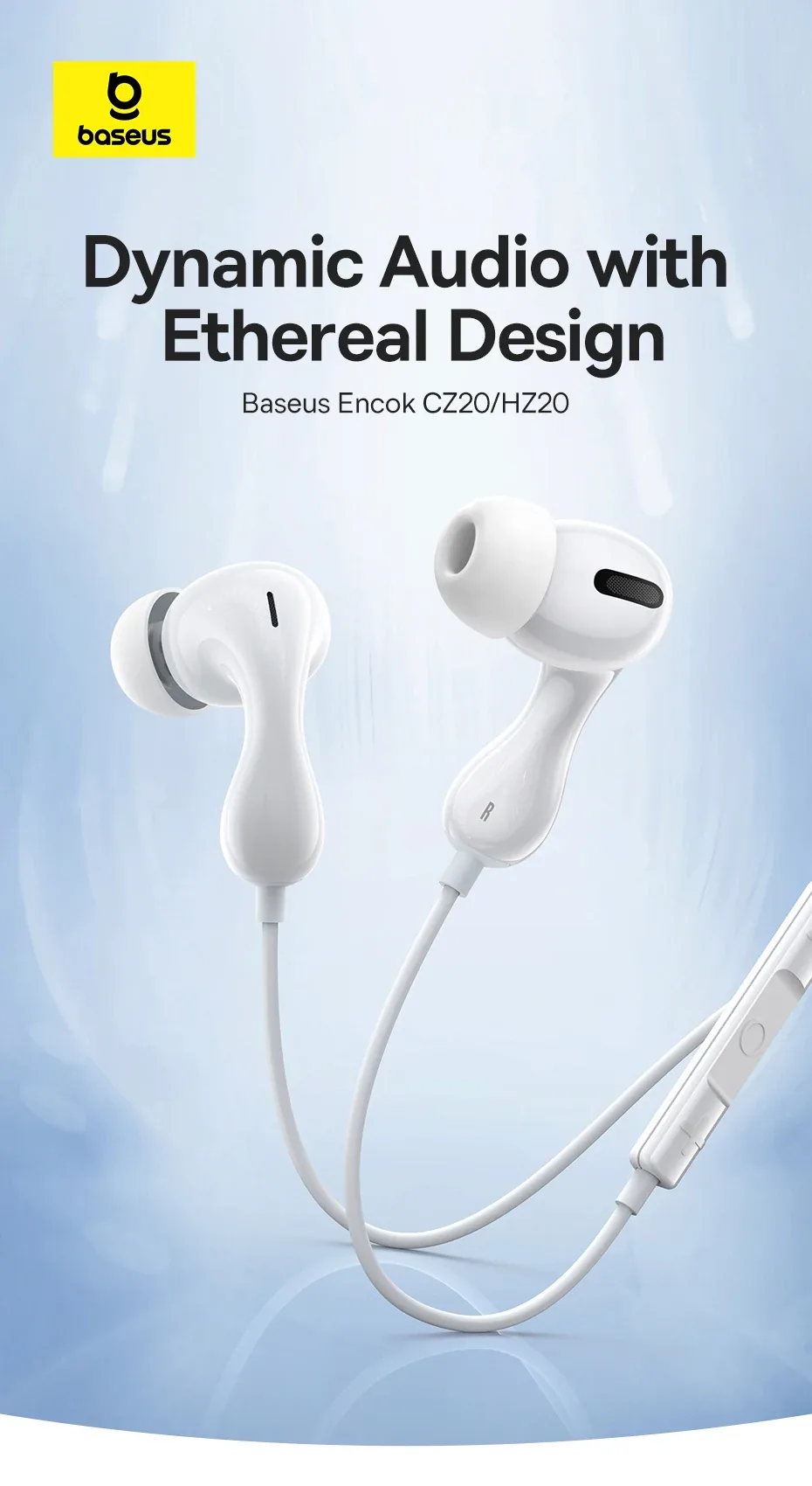 Baseus HZ20 Wired Earphone Aux 3.5mm for Sale in Pakistan