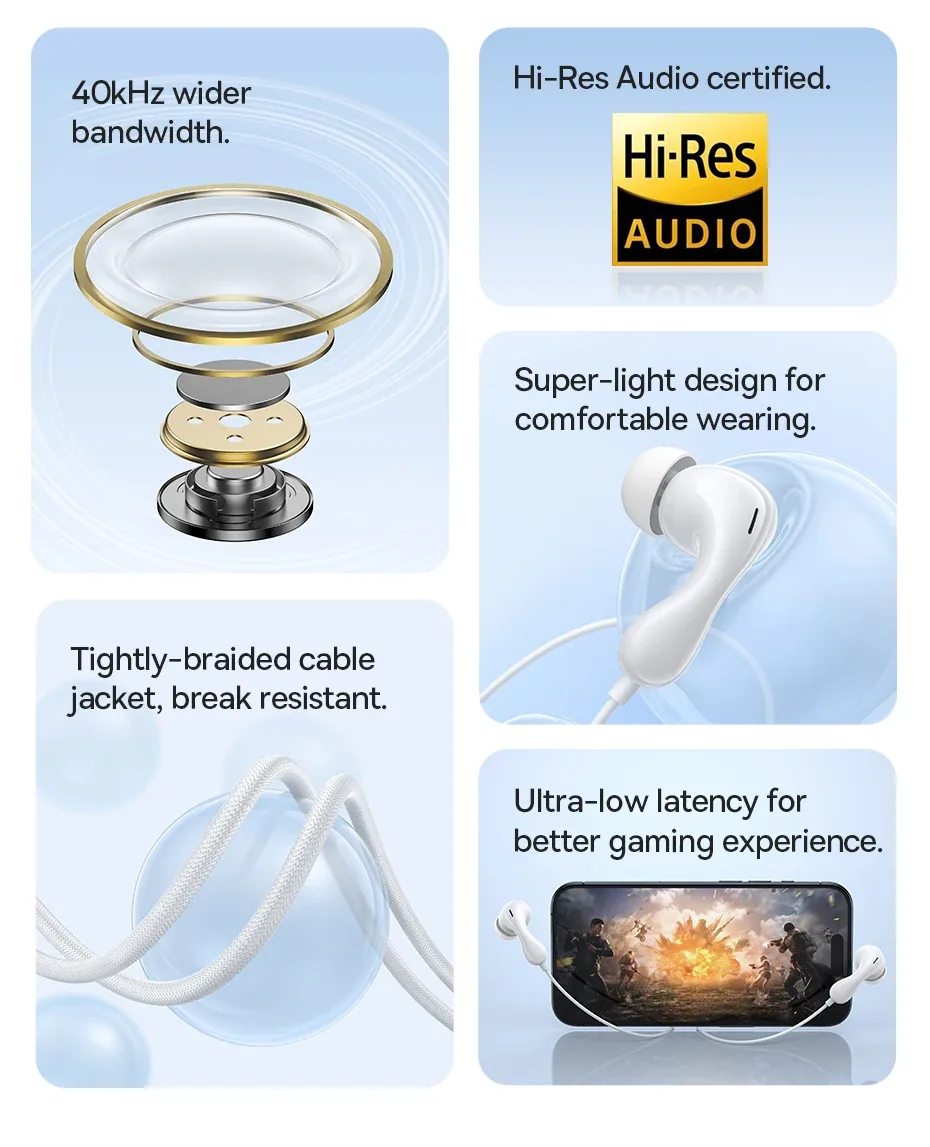 Baseus HZ20 Wired Earphone Aux 3.5mm for Sale in Pakistan