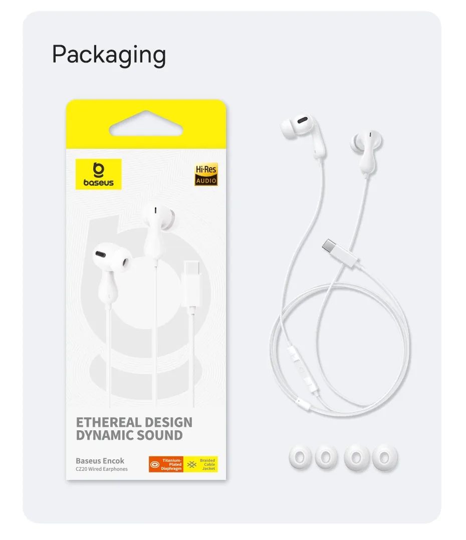 Baseus HZ20 Wired Earphone Aux 3.5mm for Sale in Pakistan