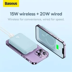 Baseus Magnetic Mini Wireless Fast Charge Power Bank 10000mAh 20W Black for Sale in Pakistan