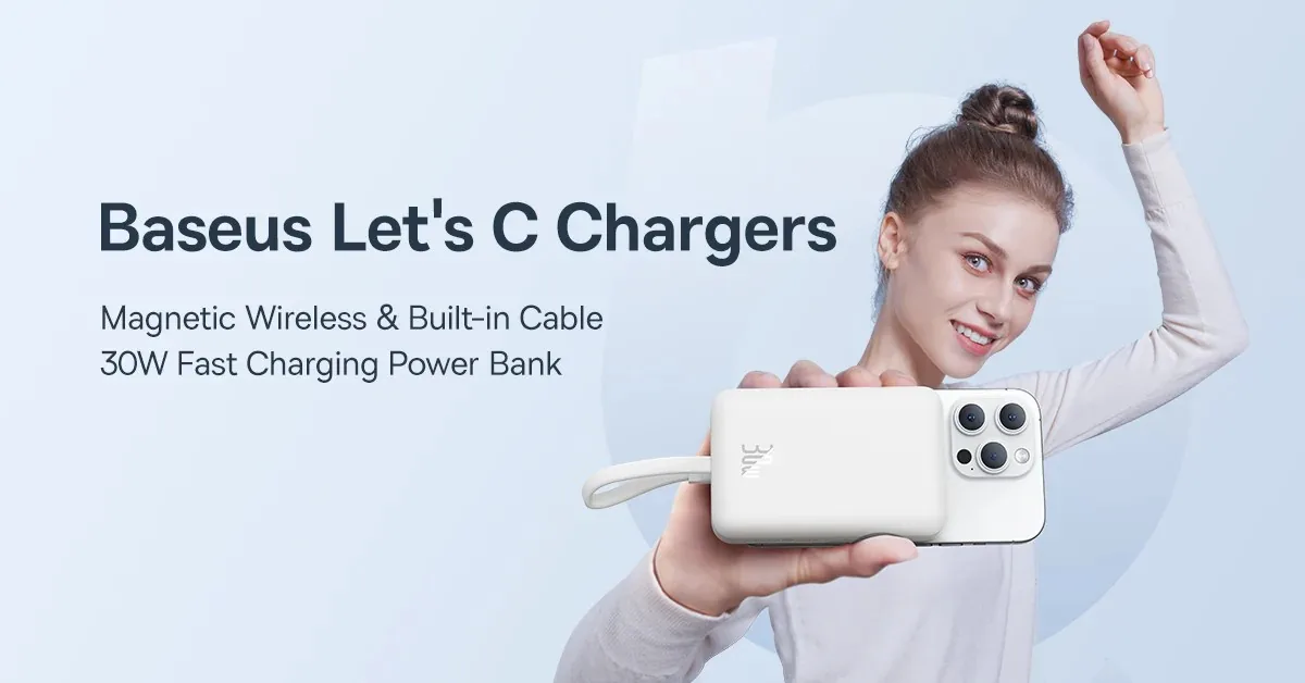 Baseus Magnetic Mini Wireless Fast Charge Power Bank 10000mAh 30W Black for Sale in Pakistan