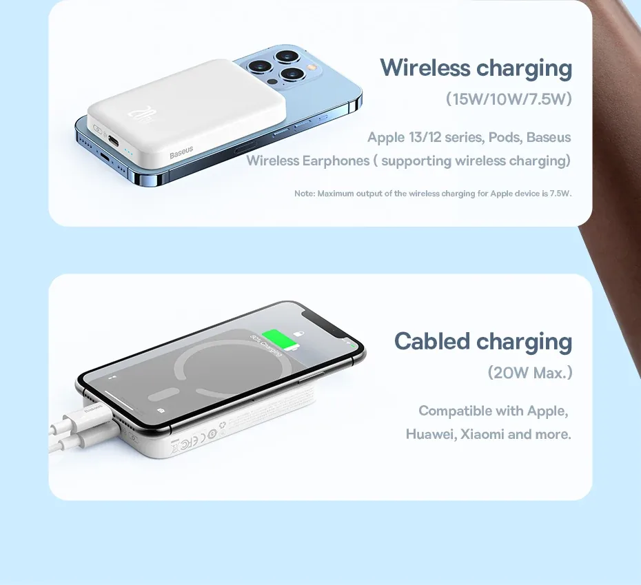 Baseus Magnetic Mini Wireless Fast Charge Power Bank 6000mAh 20W for Sale in Pakistan