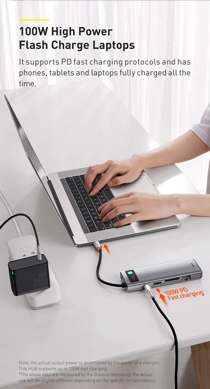 Baseus Metal Gleam Series 9 in 1 Multifunctional Type-C HUB Docking Station – CAHUB-CU0G for Sale in Pakistan