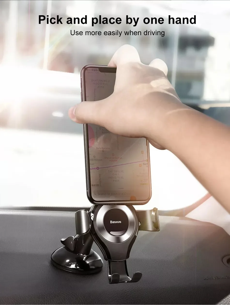 Baseus Osculum Type Gravity Car Mount Holder Black for Sale in Pakistan