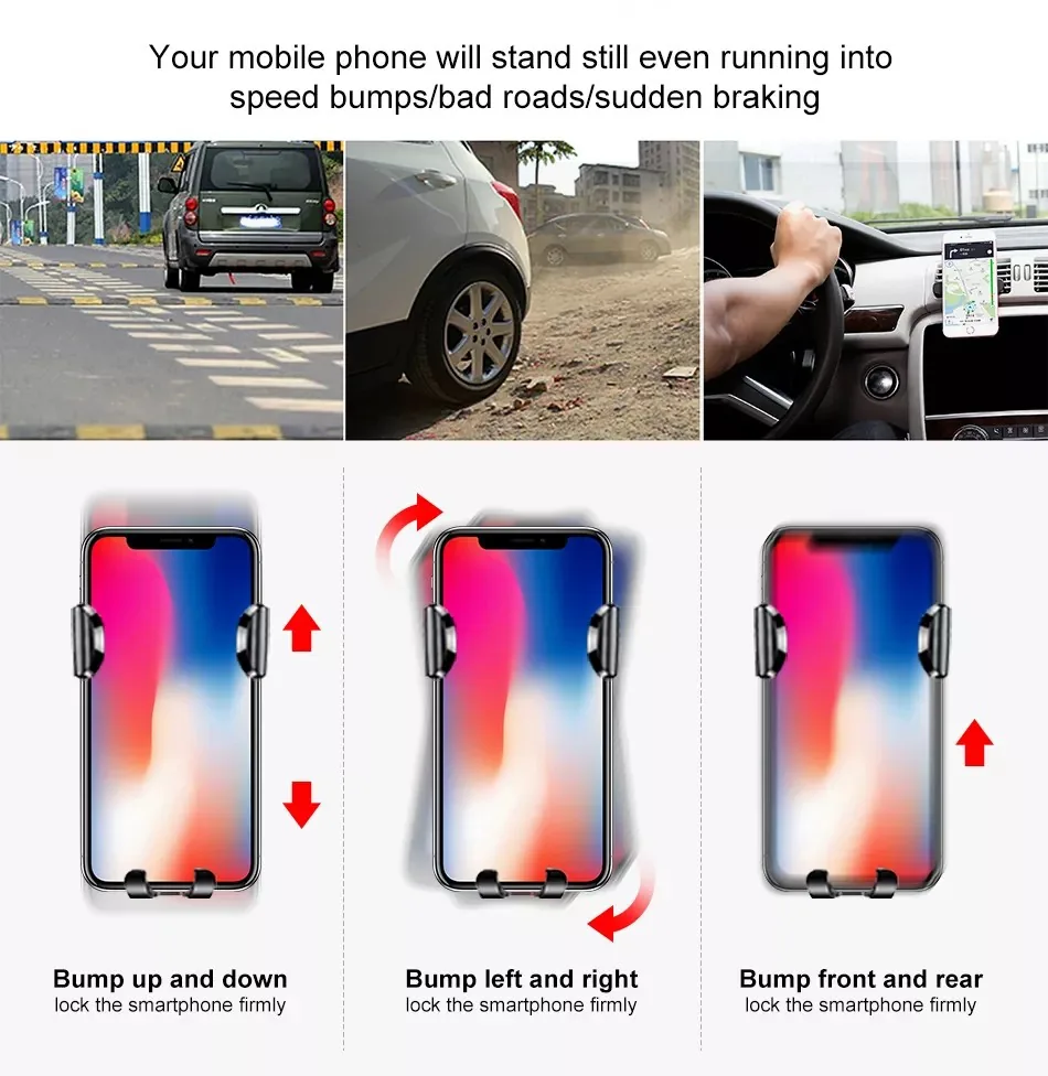 Baseus Osculum Type Gravity Car Mount Holder Black for Sale in Pakistan