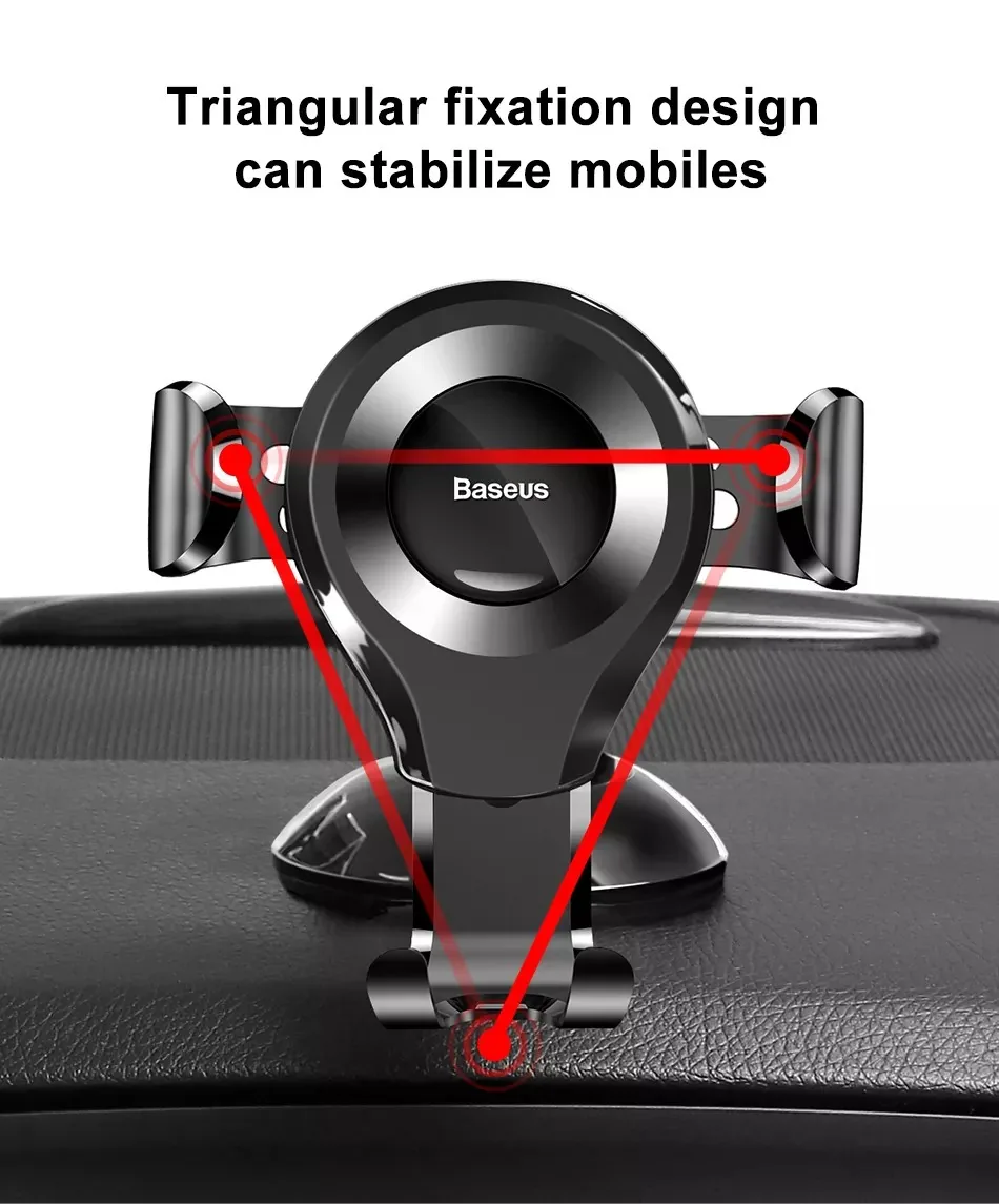 Baseus Osculum Type Gravity Car Mount Holder Black for Sale in Pakistan
