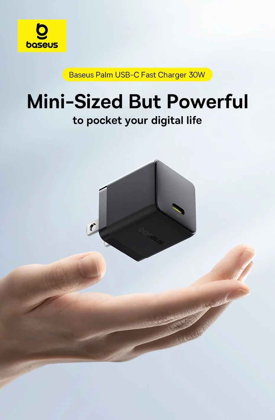 Baseus Palm Series Fast Charger 1C 30W for Sale in Pakistan