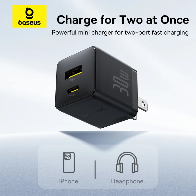 Baseus Palm Series Fast Charger U+C 30W for Sale in Pakistan