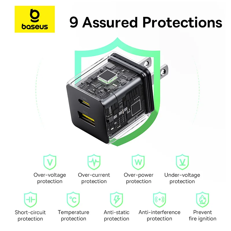 Baseus Palm Series Fast Charger U+C 30W for Sale in Pakistan