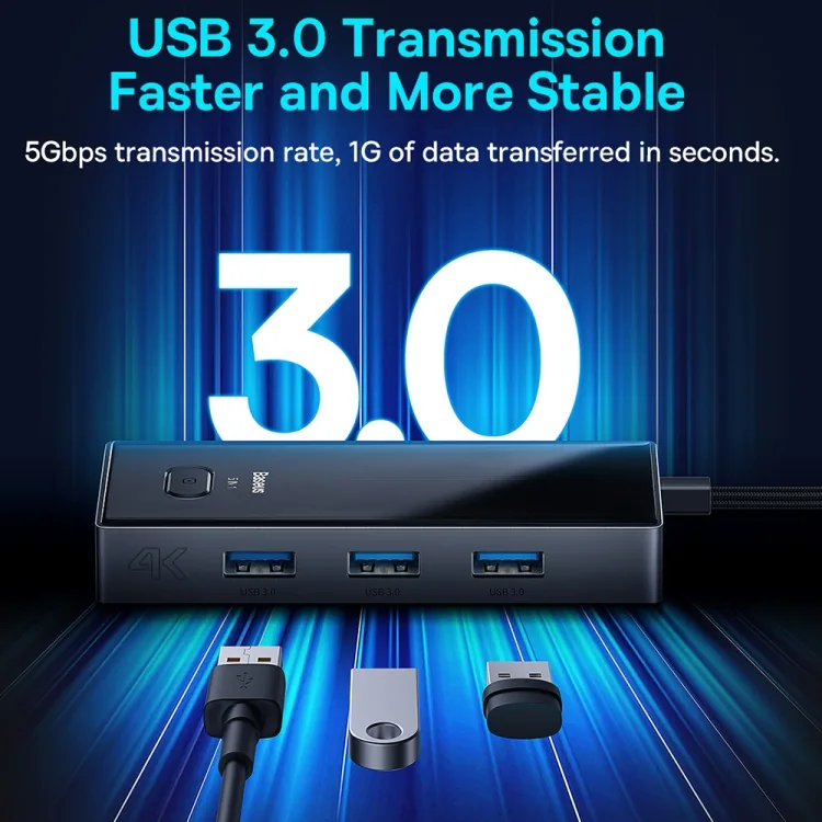 Baseus PioneerJoy 5-Port Type-C HUB Adapter Gray for Sale in Pakistan