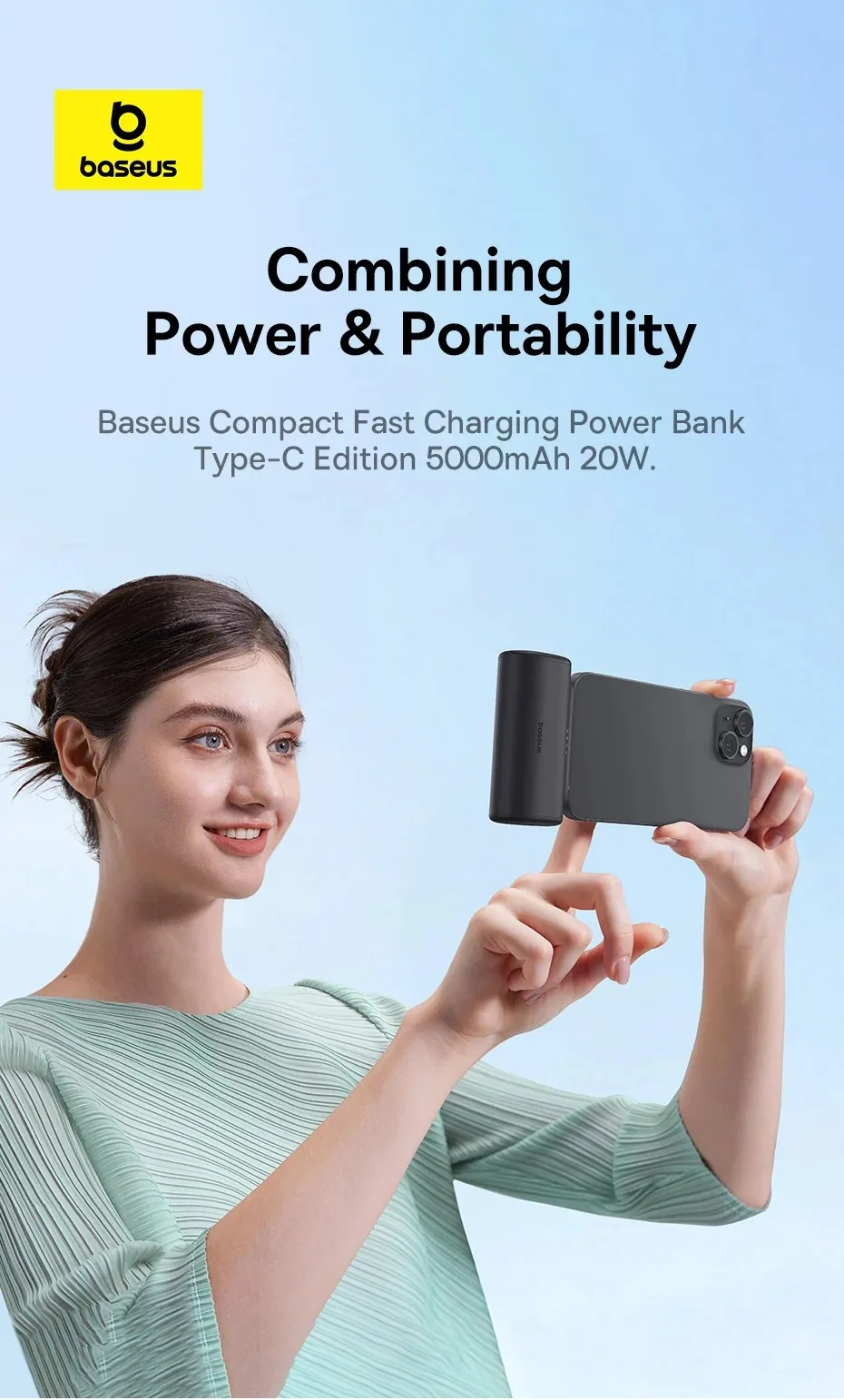 Baseus Power Bank 5000mAh Compact Type-C Edition 20W for Sale in Pakistan