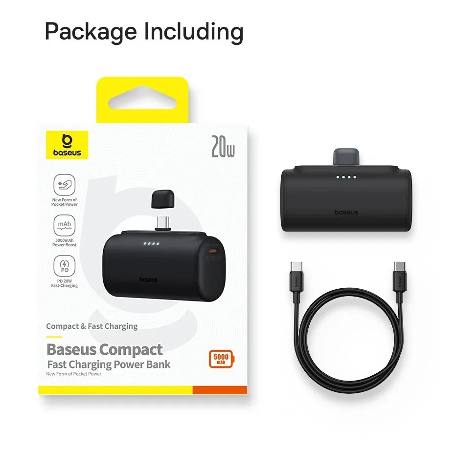 Baseus Power Bank 5000mAh Compact Type-C Edition 20W for Sale in Pakistan