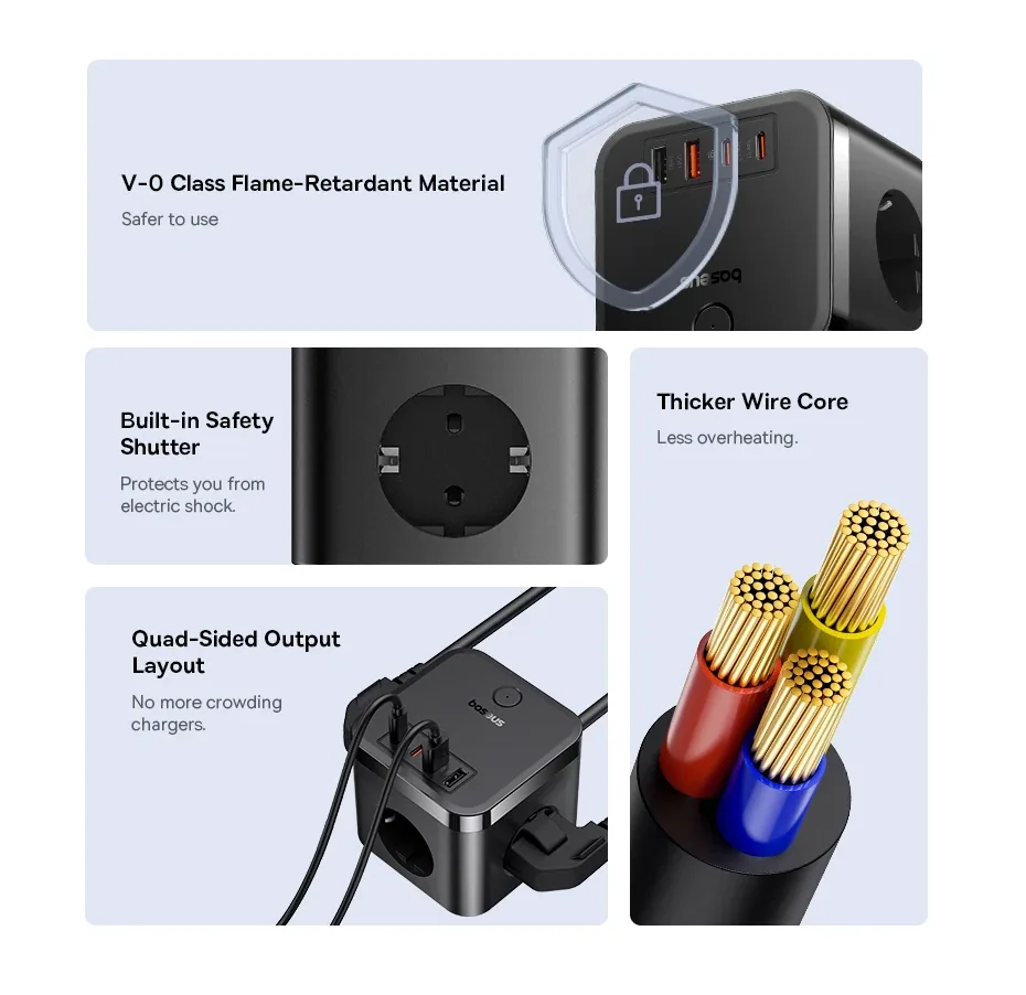 Baseus PowerCombo Cube Power Strip 30W for Sale in Pakistan