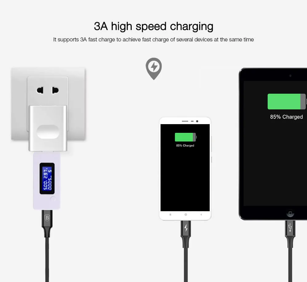 Baseus Rapid Series 2-in-1 USB to iPhone+Micro Cable for Sale in Pakistan