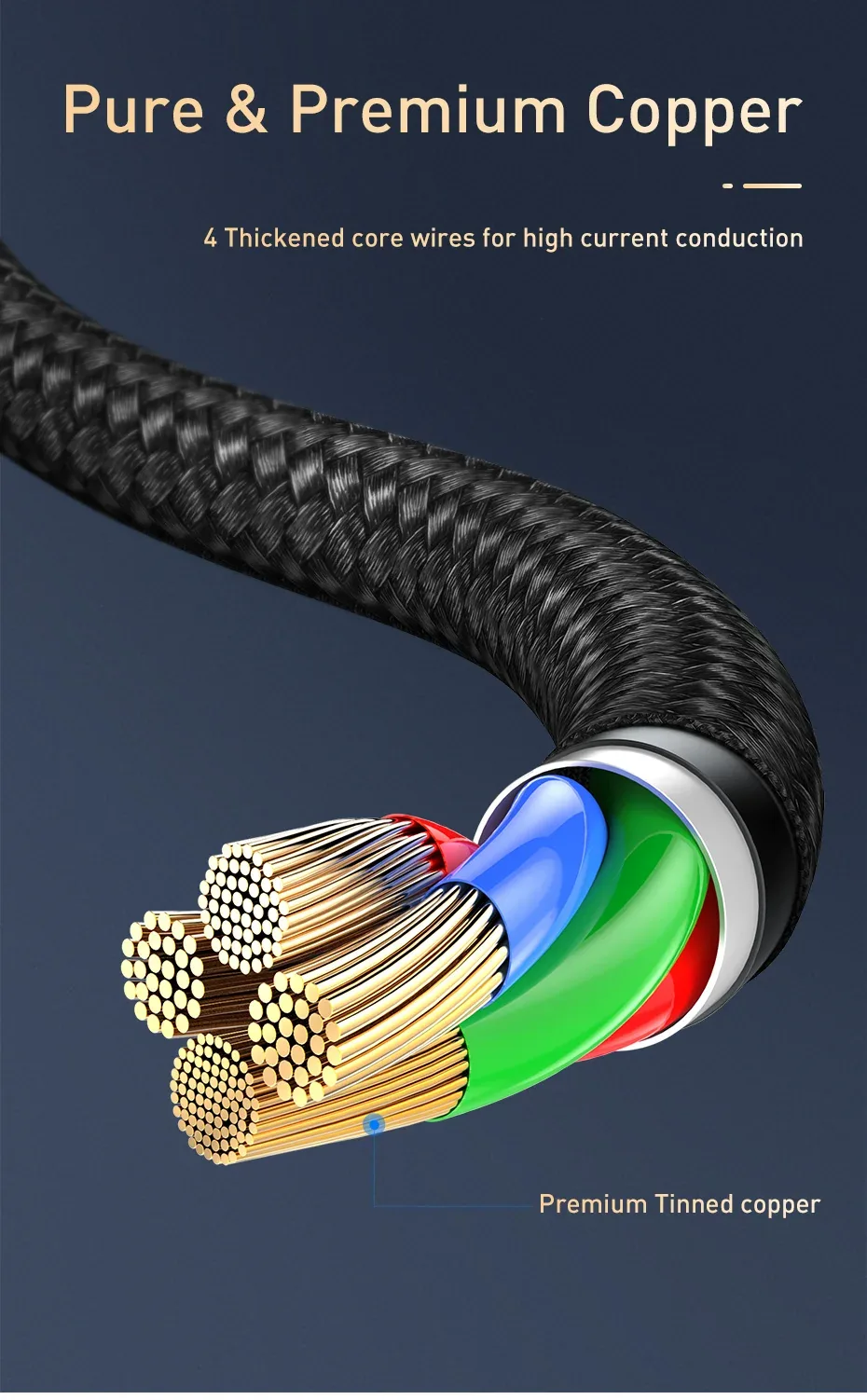 Baseus Rapid Series USB 3-in-1 Cable For IP+Micro+Type-C for Sale in Pakistan