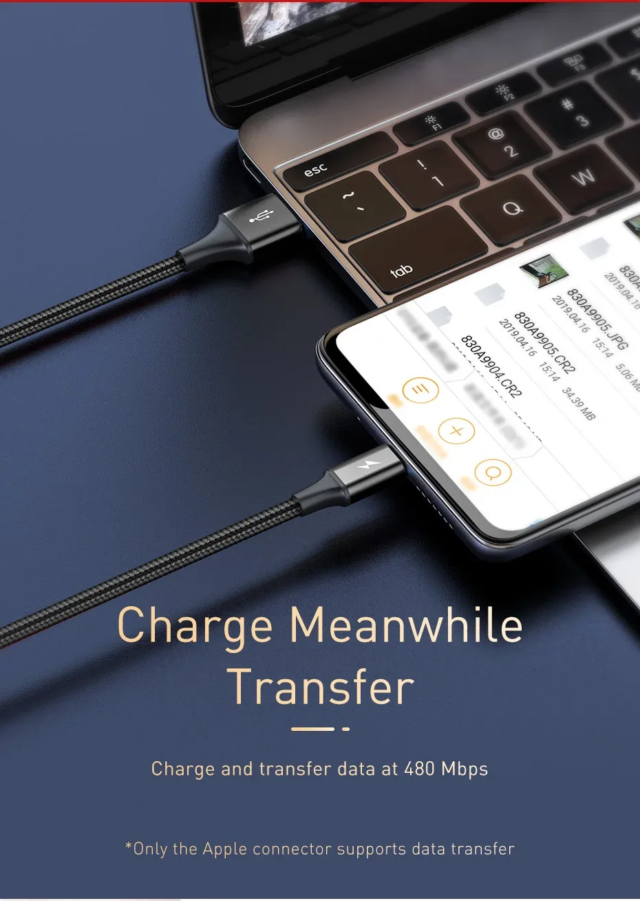 Baseus Rapid Series USB 3-in-1 Cable For IP+Micro+Type-C for Sale in Pakistan