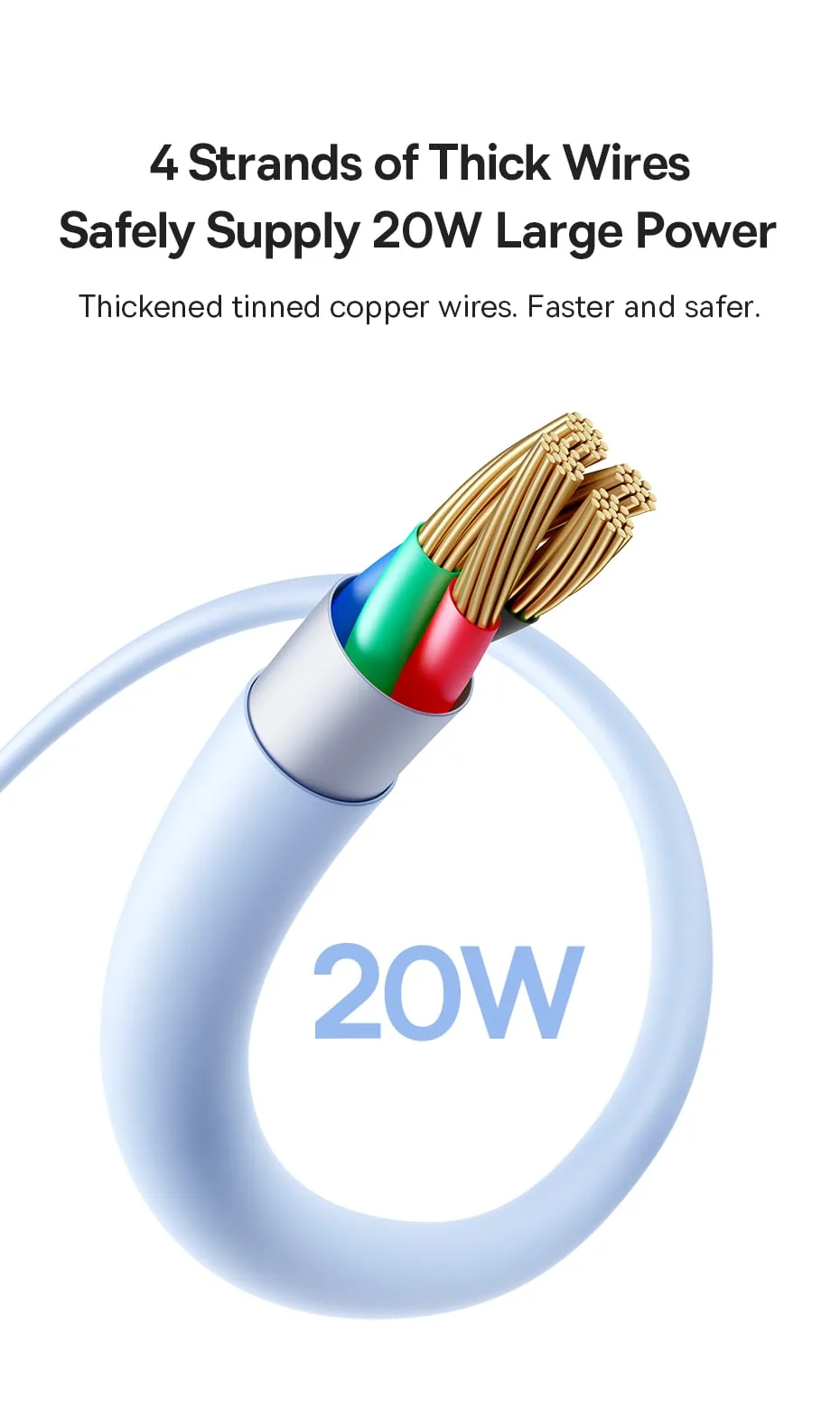 Baseus Silky Series Fast Charging Cable Type-C to IP 20W Moon White for Sale in Pakistan