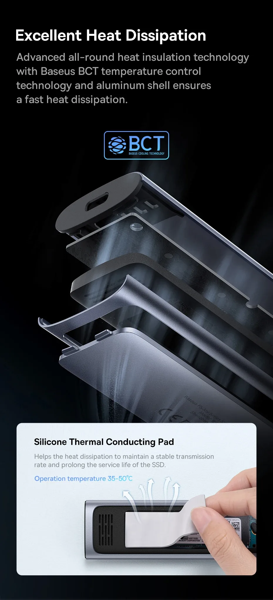 Baseus SSD Enclosure FlyJoy Series (M.2 NVMe and SATA) for Sale in Pakistan