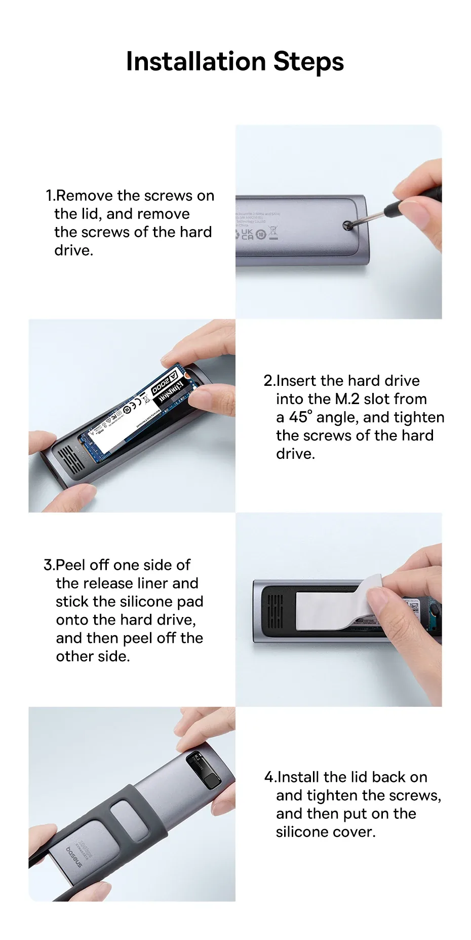 Baseus SSD Enclosure FlyJoy Series (M.2 NVMe and SATA) for Sale in Pakistan
