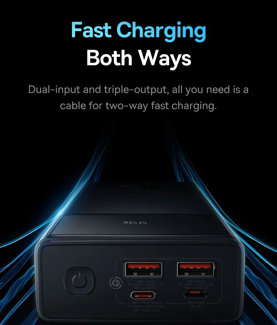 Baseus Star-Lord Digital Display Fast Charging Power Bank 20000mAh 30W Cluster Black for Sale in Pakistan