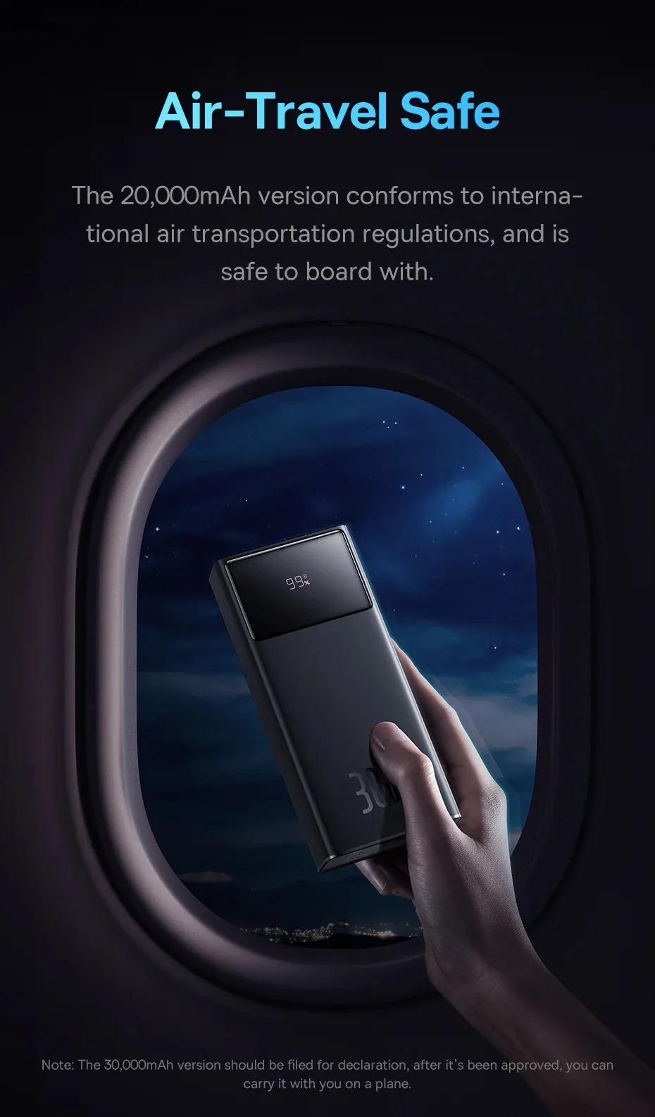 Baseus Star-Lord Digital Display Fast Charging Power Bank 20000mAh 30W Cluster Black for Sale in Pakistan