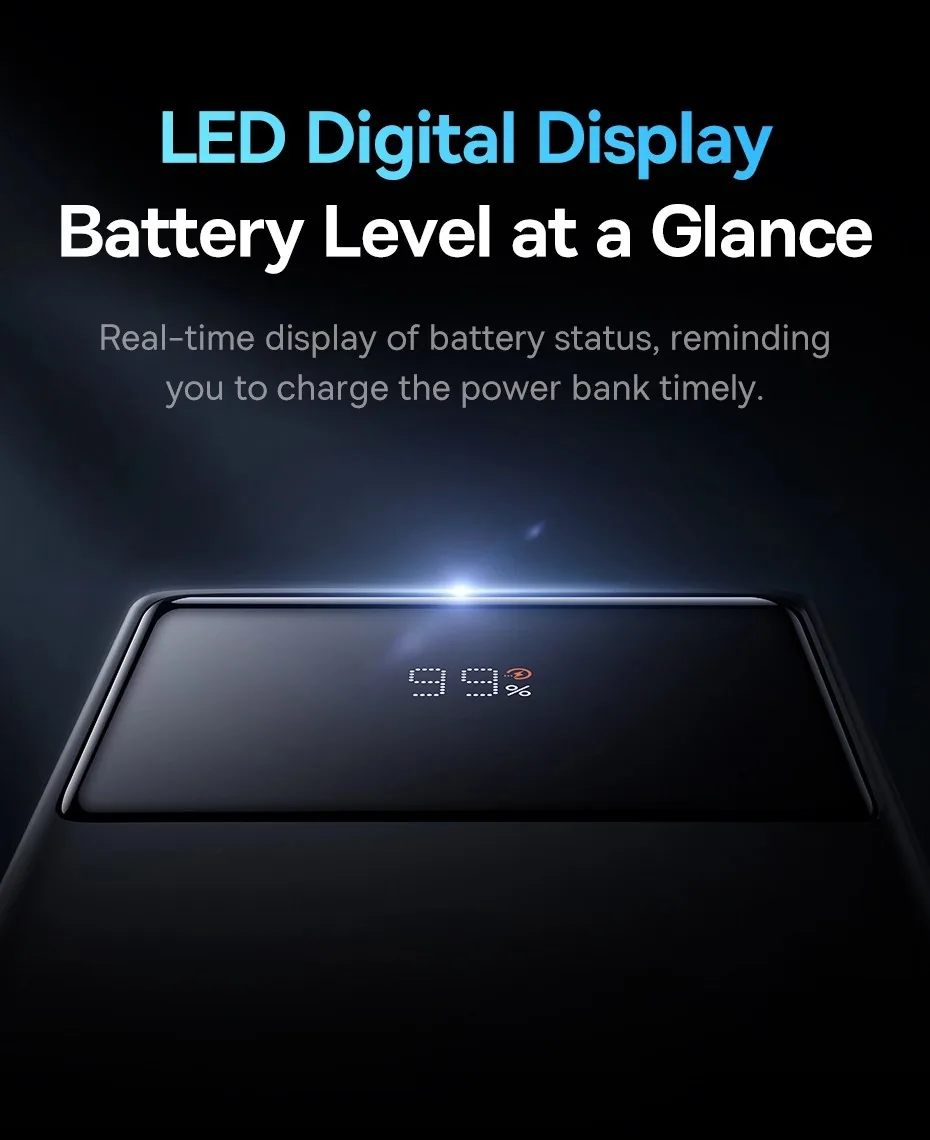 Baseus Star-Lord Digital Display Fast Charging Power Bank 10000mAh 30W Cluster Black for Sale in Pakistan