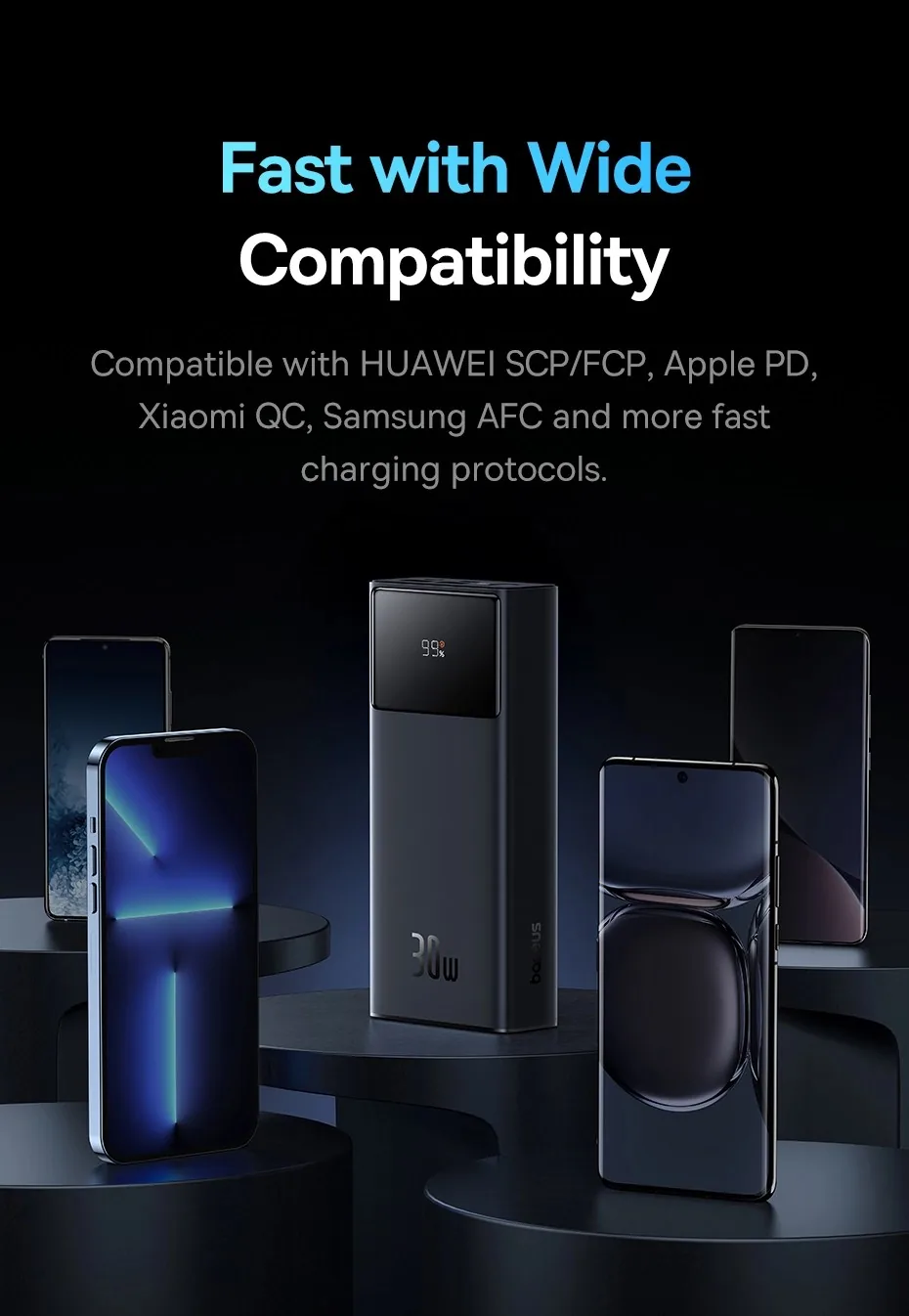 Baseus Star-Lord Digital Display Fast Charging Power Bank 10000mAh 30W Cluster Black for Sale in Pakistan