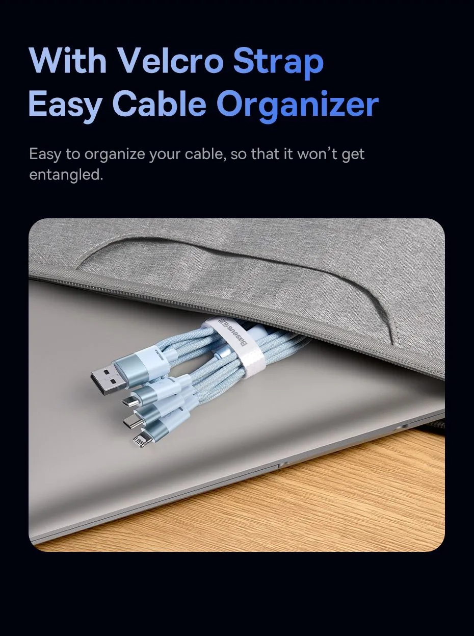 Baseus StarSpeed Series 3-in-1 USB cable – Black for Sale in Pakistan