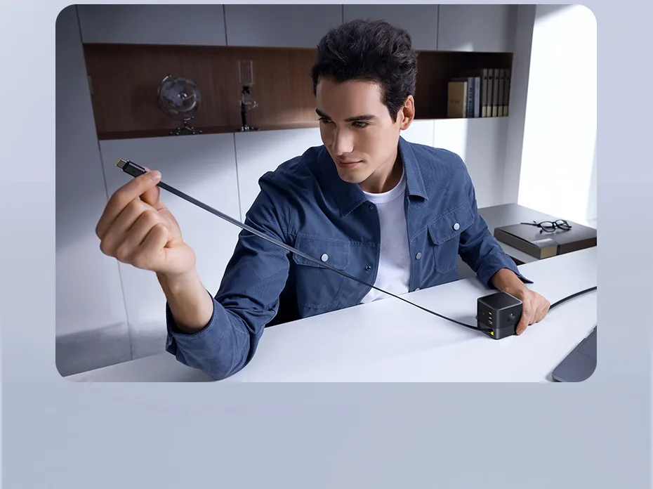 Baseus Super Gan 100W USB-C Retractable Cable Desktop Charger for Sale in Pakistan