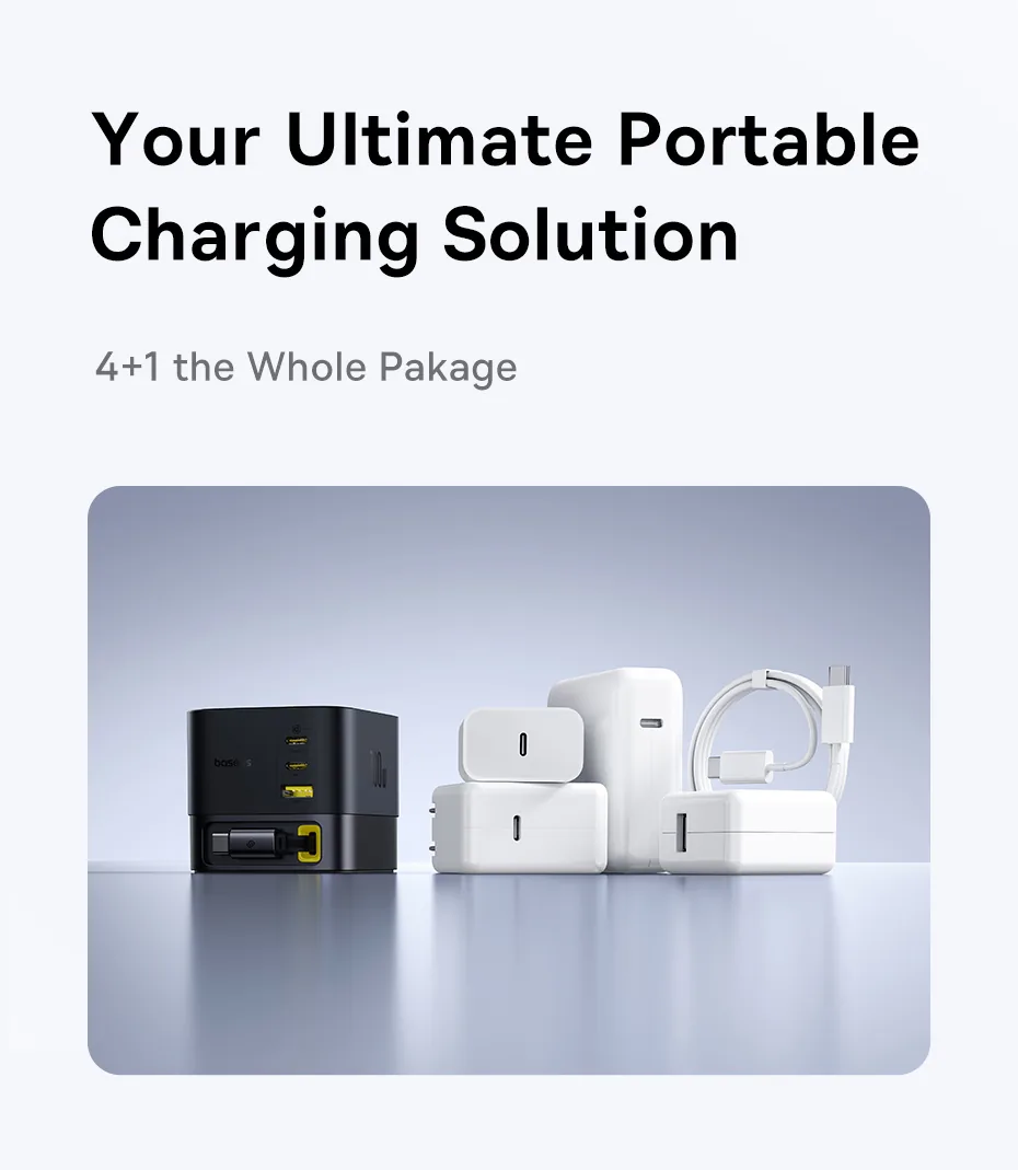 Baseus Super Gan 100W USB-C Retractable Cable Desktop Charger for Sale in Pakistan