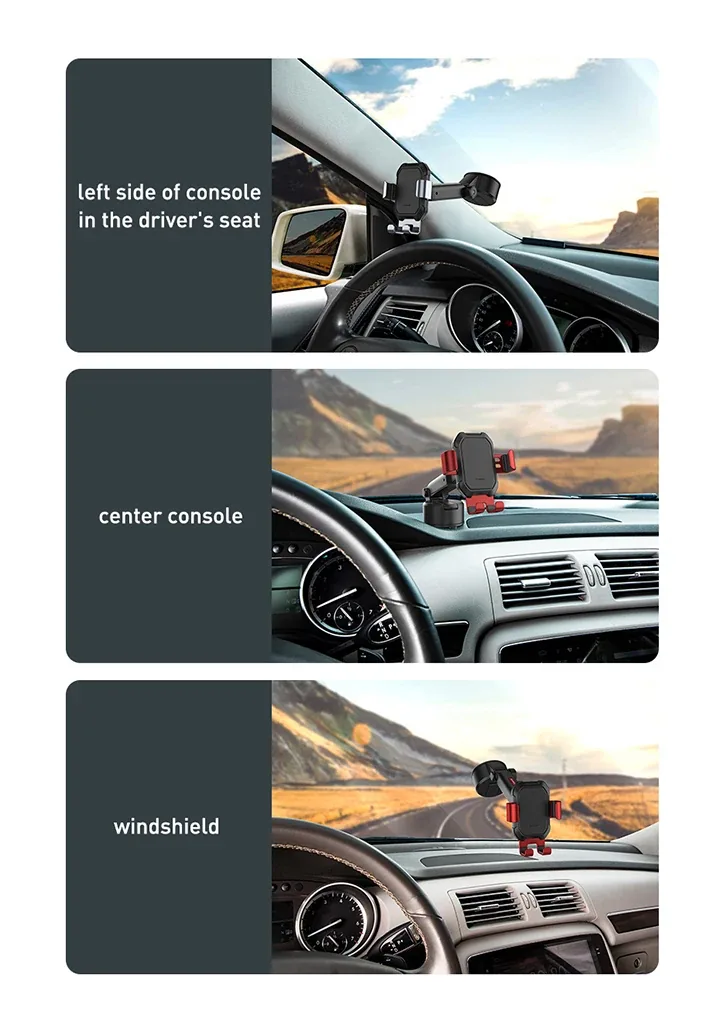 Baseus Tank Gravity Car Mount Holder With Suction Base Tarnish Black for Sale in Pakistan