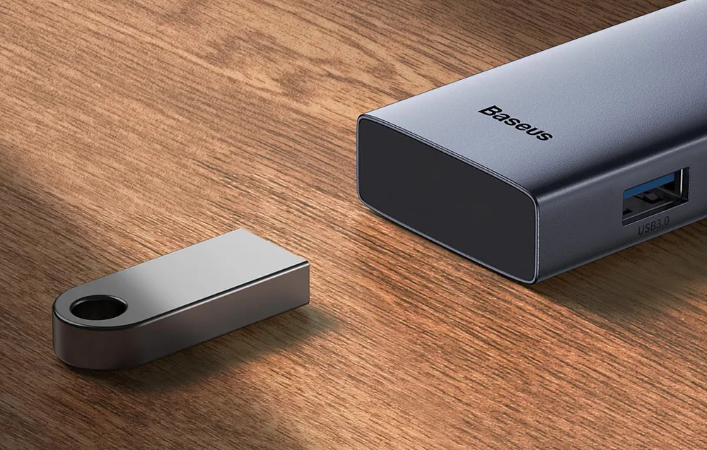 Baseus UltraJoy Series 5 in 1 USB-C to HDMI4K@30Hz+3xUSB 3.0+1xPD (grey) for Sale in Pakistan