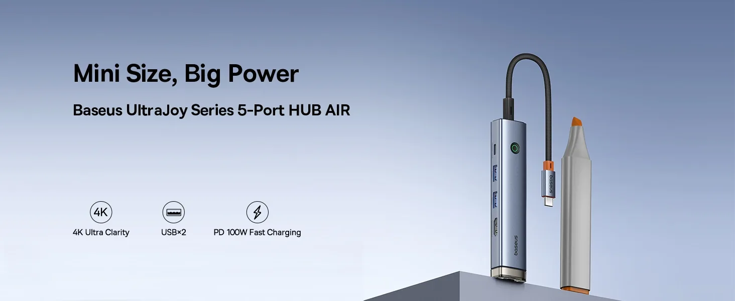 Baseus UltraJoy Series 5-Port HUB AIR Space Grey for Sale in Pakistan