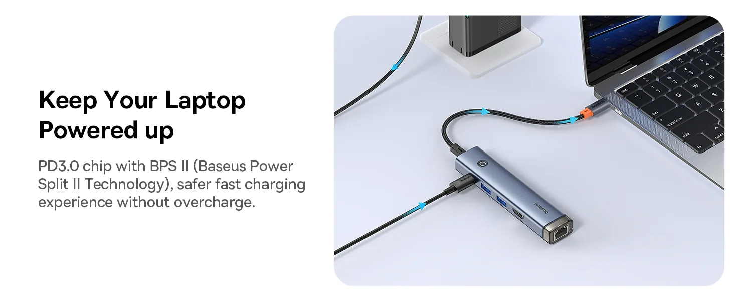 Baseus UltraJoy Series 5-Port HUB AIR Space Grey for Sale in Pakistan