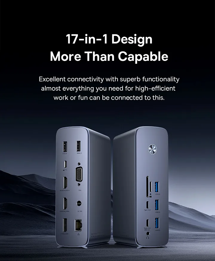 Baseus UnionJoy Pro 17 Port Four-Screen Multifunctional HUB Docking Station for Sale in Pakistan