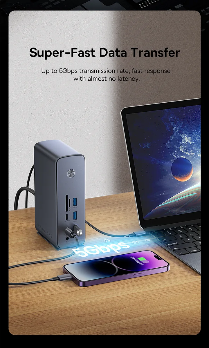 Baseus UnionJoy Pro 17 Port Four-Screen Multifunctional HUB Docking Station for Sale in Pakistan