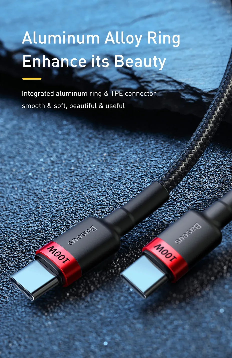 Baseus USB-C to USB-C PD QC Cable 100W 5A 2Meters for Sale in Pakistan