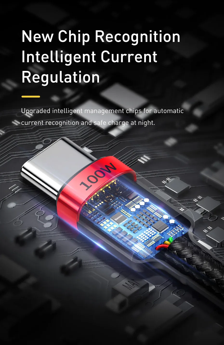 Baseus USB-C to USB-C PD QC Cable 100W 5A 2Meters for Sale in Pakistan